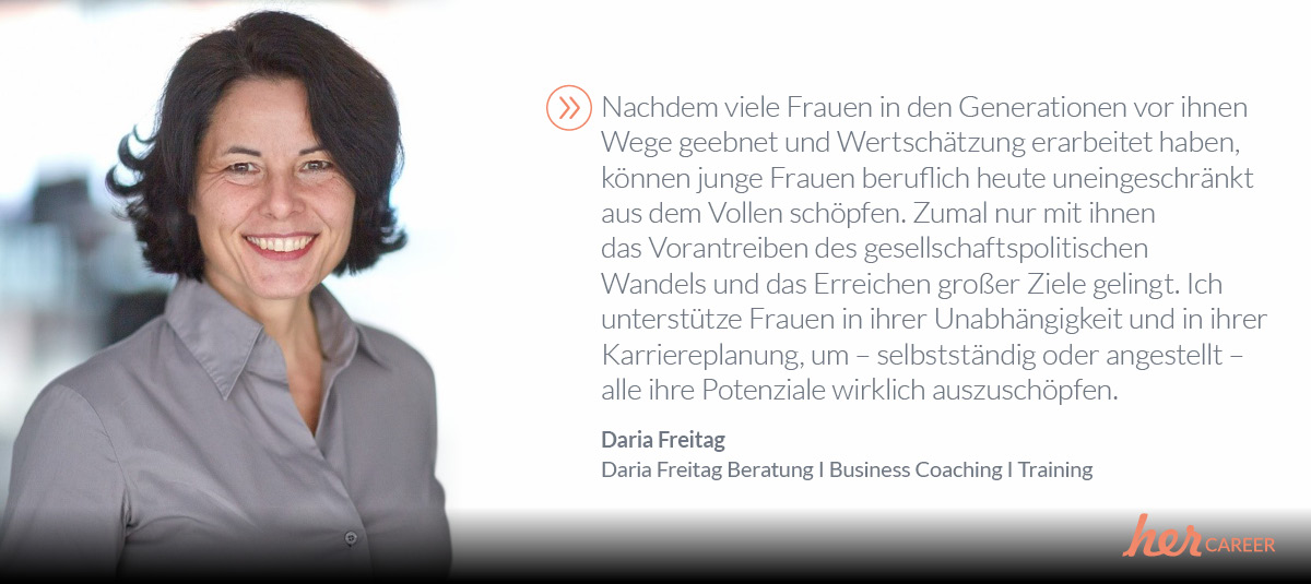 Daria Freitag auf der herCAREER